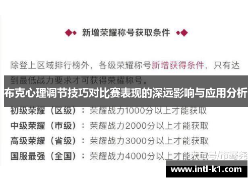 布克心理调节技巧对比赛表现的深远影响与应用分析